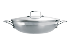 Le Creuset 3 Ply 32cm Wok with glass lid