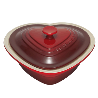 Le Creuset Stoneware Deep Heart Dish with Lid -