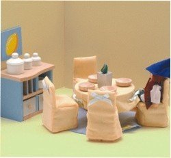 Le Toy Van Dolls House Wooden Accessory set - Lemon Sorbet Dining Room