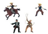 Exclusive to Amazon.co.uk. Le Toy Van - Papo Cowboys (Cowboy with Moustache / Cowboy with 2 Colts / Cowboys Horse with Saddle / Sheriff / Cowboy with Lasso )
