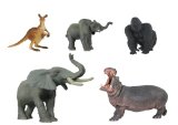 Exclusive to Amazon.co.uk. Le Toy Van - Papo Wild Animals Set 2 (Kangaroo/ Elephant Calf/ Gorilla / Trumpeting Elephant/ Hippopotamus)