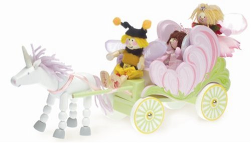 Wooden Fairy Carriage and Unicorn