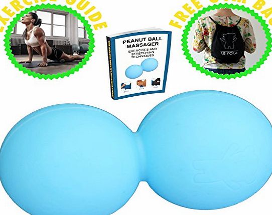 Le Yogi Peanut Massage Ball With Gym Bag - For Trigger Point Therapy, Muscle Knot Relief, Myofascial Release and Deep Tissue Massage - Best Mobility Ball for Crossfit and Yoga - Lifetime Guarantee