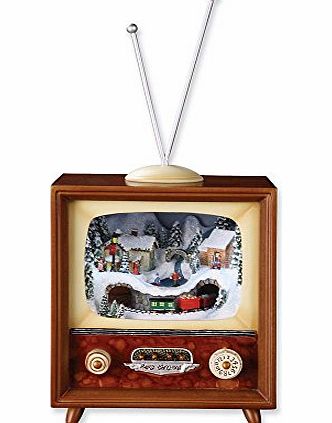Leadoff 5.5 Inch Lighted Musical TV With Revolving Train - Perfect Christmas Gift Jewelry-music-boxes