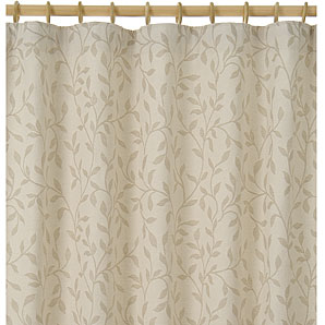 Leaf Trail Pencil Pleat Curtains- Stone- W260 x Drop 136cm