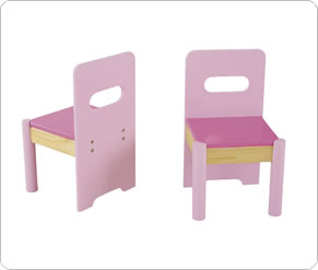 Wooden Chairs Pink