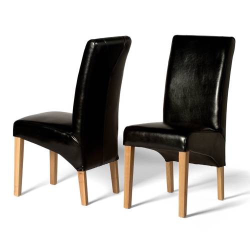Leather Dining Chairs Olivia Black Leather Dining Chair x2