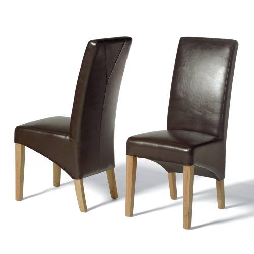Leather Dining Chairs Oscar Brown Leather Dining Chairs x2