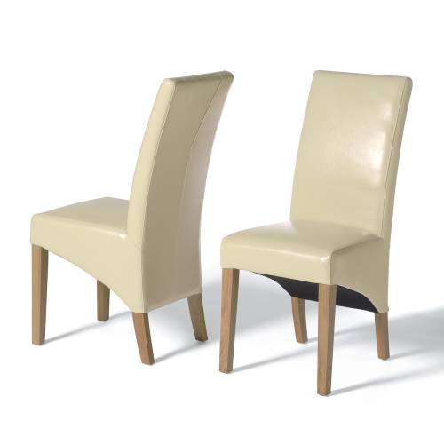 Leather Dining Chairs Oscar Cream Leather Dining Chairs x2