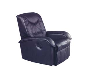Leather faced reclining armchair