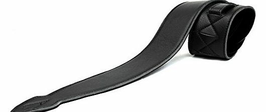 2.5 inch Softee Leather Guitar Strap - Black