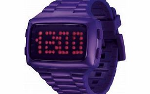 LED Unisex Digital Purple Dial And Pu Strap Watch