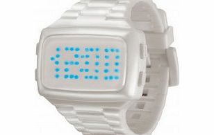 LED Unisex Digital White Dial And Pu Strap Watch