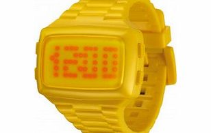 LED Unisex Digital Yellow Dial And Pu Strap Watch