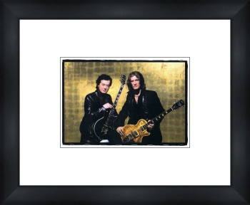 Jimmy Page and Joe Perry - Los Angeles 2004 - Custom Framed Ross Halfin Card
