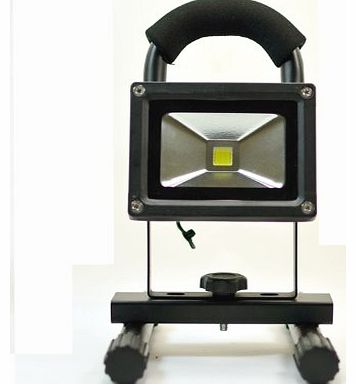 10W BLACK LED RECHARGEABLE / PORTABLE FLOOD / WORK LIGHT IN COOL / DAY WHITE ** EASY TO USE FLOODLIGHT - IDEAL FOR CAMPING, WORKSHOPS, BOATS, ETC **