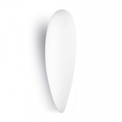 Leds-C4 Lighting Large White Curved Glass Oval Wall Light