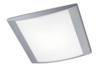 Alpen Modern Low Energy Ceiling Light In Grey With A White Satin Glass Shade