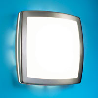 LEDS Lighting Mini Modern Satin Nickel Square Wall Light With A White Optic Glass Shade