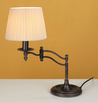 LEDS Lighting Provenza Traditional Antique Brown Adjustable Table Lamp With A Pleated Fabric Shade