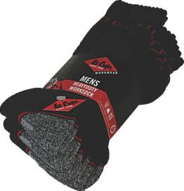 Lee Cooper, 1228[^]5593F Heavy Duty Work Socks Black Size 5