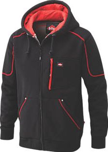 Lee Cooper, 1228[^]4028F Hooded Fleece Jacket Black/Red Large