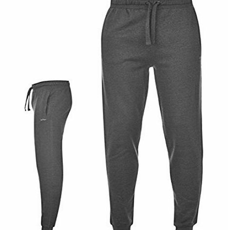 Lee Cooper Mens Jogging Pants Sports Tracksuit Bottoms Trousers Drawstring Waist Charcoal Marl L