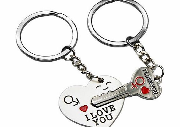 Leegoal (TM) Key to My Heart Cute Couple Keychain Love Keychain Key Ring