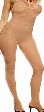 Leg Ave Elegant Moments sexy opaque bodystocking nude. Plus Size UK 14-22.