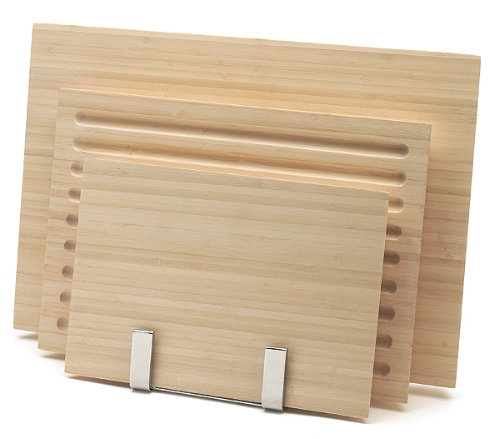TUTTO Set of 3 Cutting boards and board holder