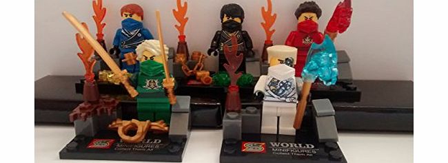 LEGO  Ninjago Mini Figure Pack-Kai,Cole,Zane,Jay amp; Lloyd Garmadon