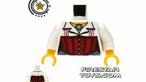 Lego Mini Figure Torso - Blouse and Red Corset