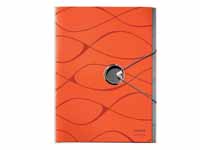 leitz Vivanto orange card divider book with six