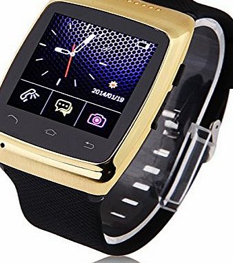 LEMFO Bluetooth Smart Watch WristWatch Luxury 1.54`` Touch Screen ZGPAX S15 Smartwatch Phone Sync Built-in 8G Memory 2.0M Camera for Android Smartphones 2014 Newest (Gold)
