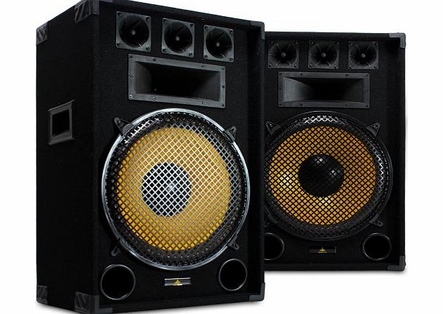 Lemon Audio 2x Lemon Audio 15`` Inch Passive DJ Speakers Party Disco Sound Package 1600W