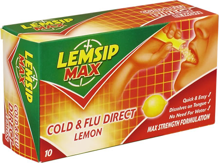 Max Strength Cold and Flu Direct Lemon x10
