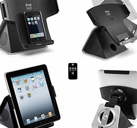 2.1 iPad 1 2 3 / iPhone 4 4S 3G 3GS / iPod Rotating Speaker Dock Movie Docking Station Cradle Charger System Touch 1G 2G 3G 4G Nano 1G 2G 3G 4G 5G 6G Video Classic with Wireless Remote Control