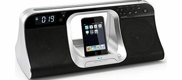 Lenco Docking Station Speaker Alarm Clock FM Radio With Remote For Apple iPod iPhone 4 4S 5 5S 5C