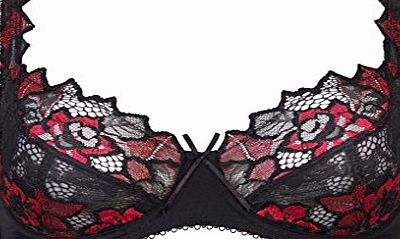 Lepel Fiore Black and Red Full Cup Bra 93229 36DD