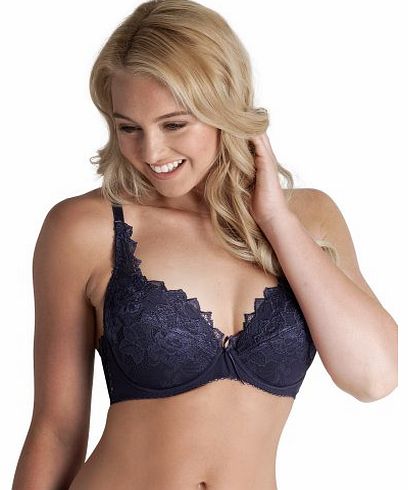 Lepel Fiore Navy Blue Floral Lace Padded Plunge Bra 93200 36D