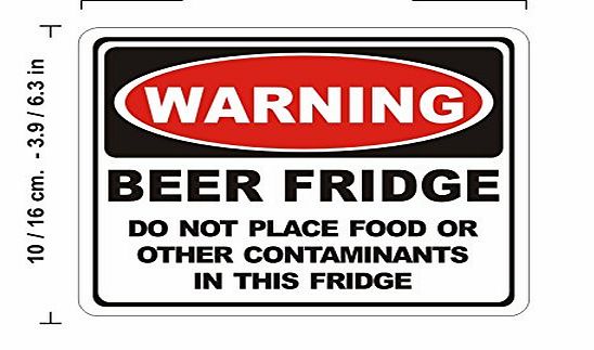 lepni.me N1284 Warning Sign Beer Fridge do not place food or other contaminants Sticker vinyl decal car funny joke (L-21cm(8.2 in.)/16cm(6.3 in.))