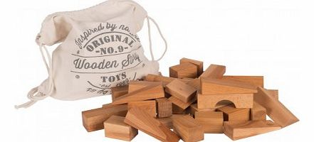 Natural wooden blocks - 100 pieces `One size