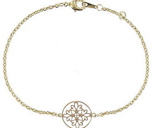 Les Poulettes Jewels - Gold Plated Bracelet - with Round Lace Pattern