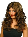 Lets-Have-A-Party.co.uk Glamour Wig,Brown,Long Curls