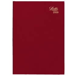 Letts 2009 Commercial D/T/P Diary Red A4 297 x