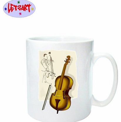 Letzart Ceramic Tea Coffee Mug ``I love my Double Bass``