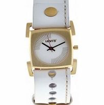 Levis Ladies White Leather Strap With White Dial