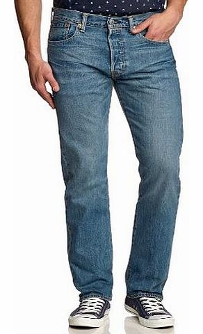 Levis Mens 501 Original Fit Straight Jeans, Blue (Johnny Red), W34/L32