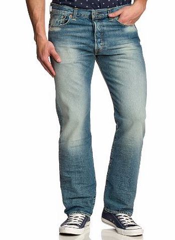 Levis Mens 501 Original Fit Straight Jeans, Blue (Poppy Green), W36/L34