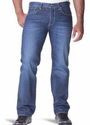 Mens Straight Plain Jeans, Blue (Glassy River), W34/L34 (Manufacturer size : W34/L34)